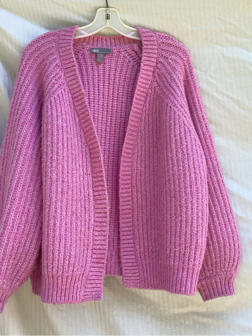 ASOS Pink Chunky Open-Front Cardigan, size 6